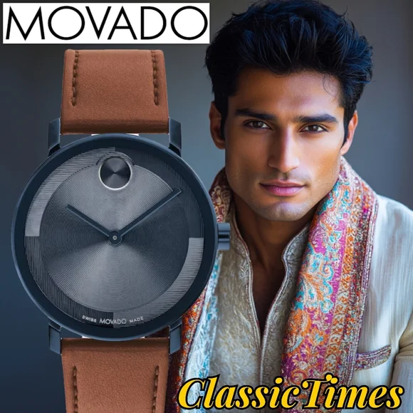 ***BRAND NEW*** Men's Movado Bold Evolution 2.0 Brown Strap Watch with Textured - Picture 1 of 13